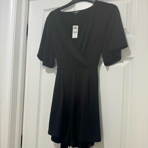EXPRESS black tie waist romper
